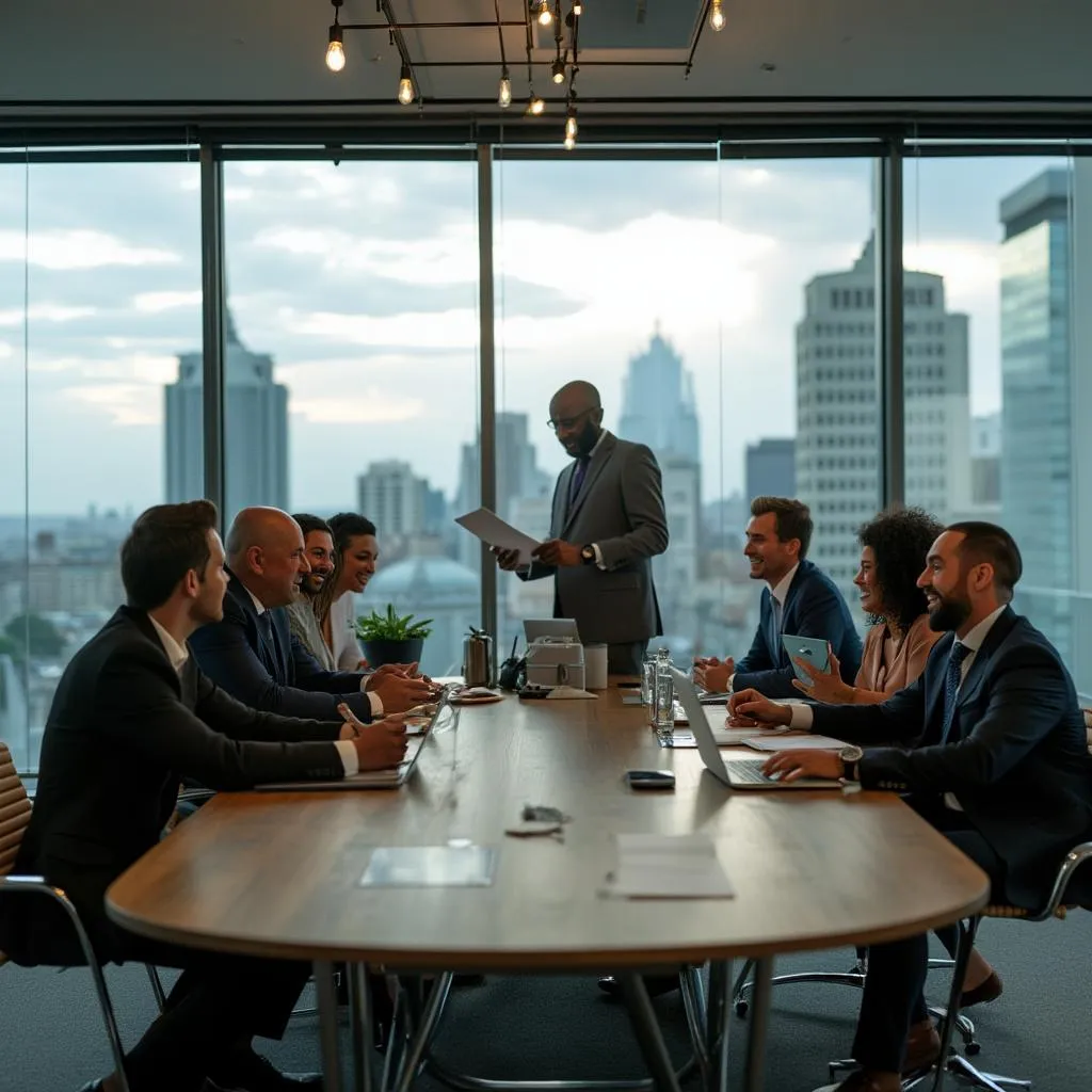 Equipo de Inversiones ARG en una reunión estratégica en oficina moderna